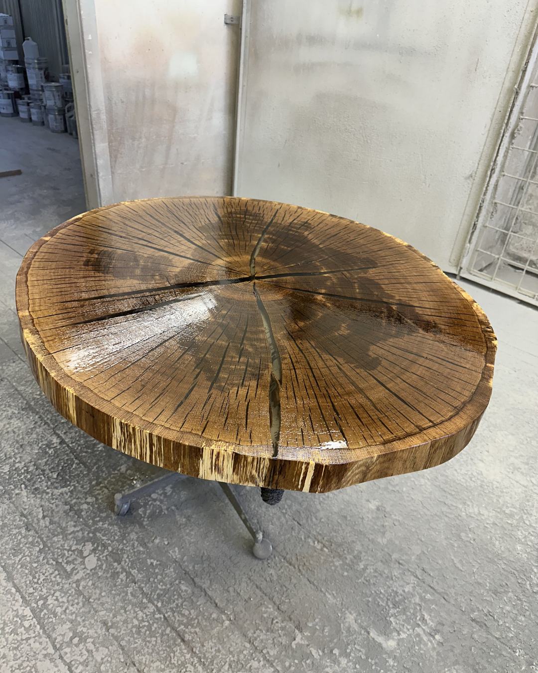 epoxidový stůl dub - lakování 2